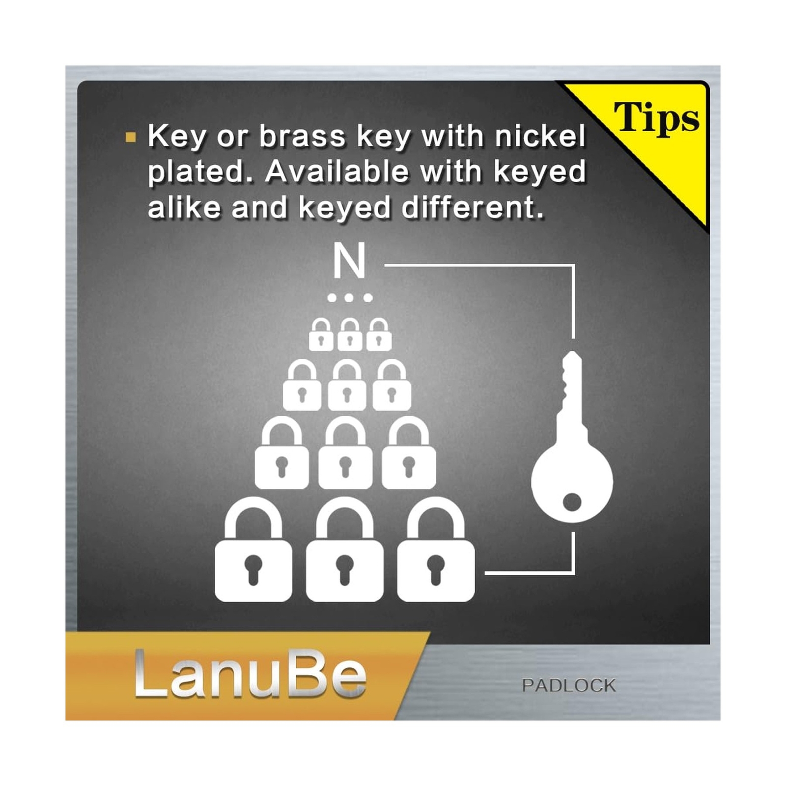 Lock Laminated keyed Padlock (1-9/16″, 40mm), keyed Alike Locks, Normal Shack…