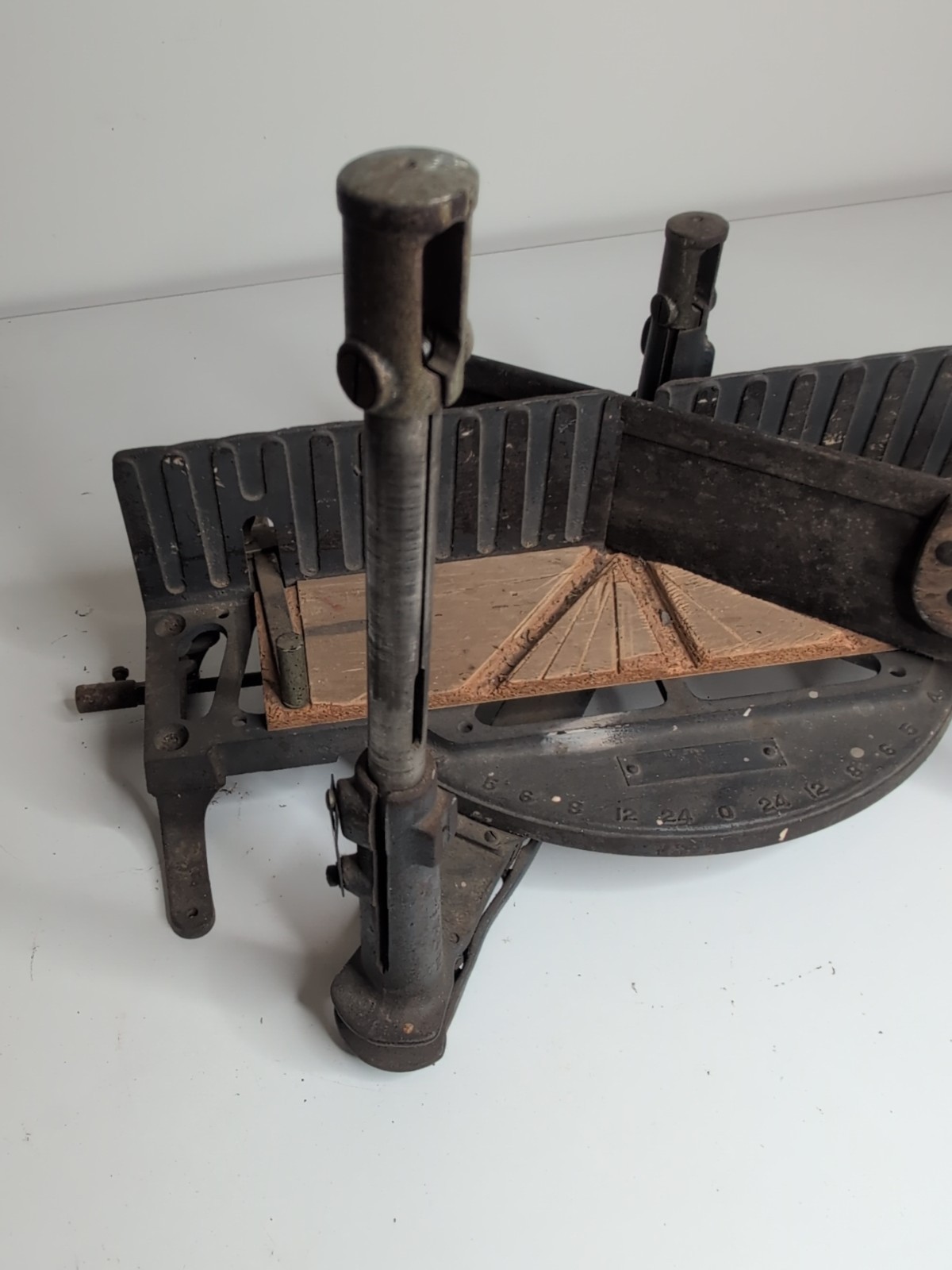 Vintage Stanley No. 2358 Miter Box w/ 17” Back Saw – Cast Iron & Wood USA