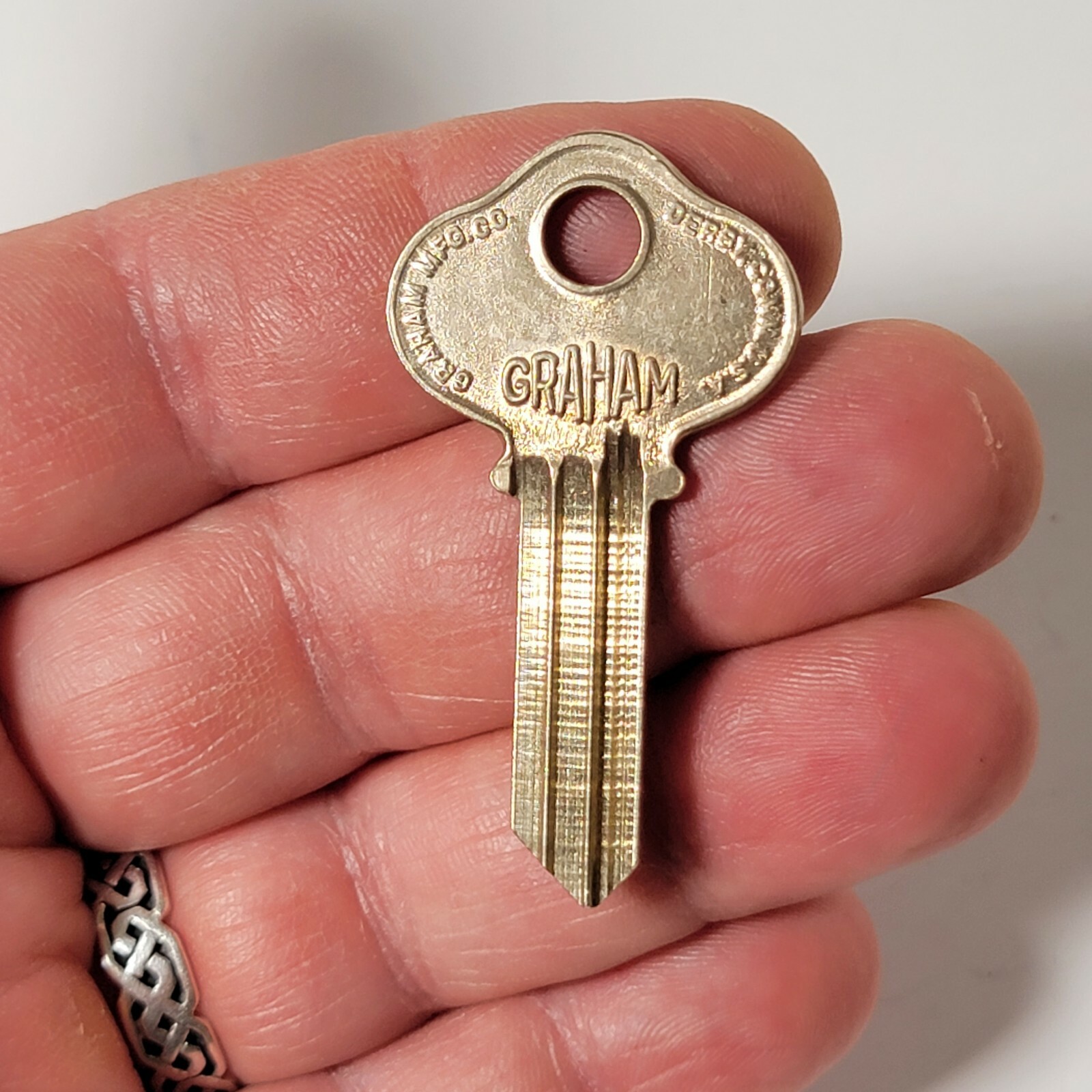 Uncut Graham Mfg Co Derby Conn USA Flat Key Approx 2″ Long