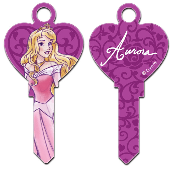 👸 DISNEY AURORA HEART SHAPE 👸 House Key Blank for Kwikset KW1 KW10 KW11