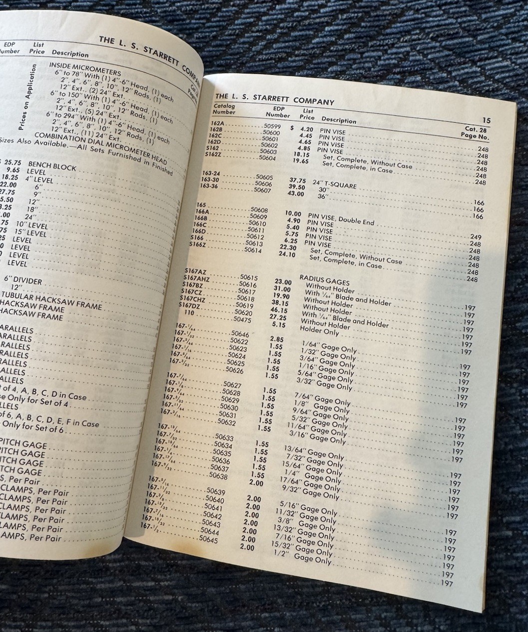 L S Starrett Co Precision Tools Booklet Catalog Athol MA, Sept 1980