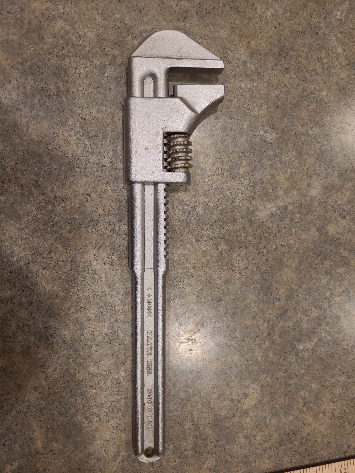 Vintage Diamond Tool & Horseshoe Co 15” Adjustable Monkey Wrench Diamalloy USA