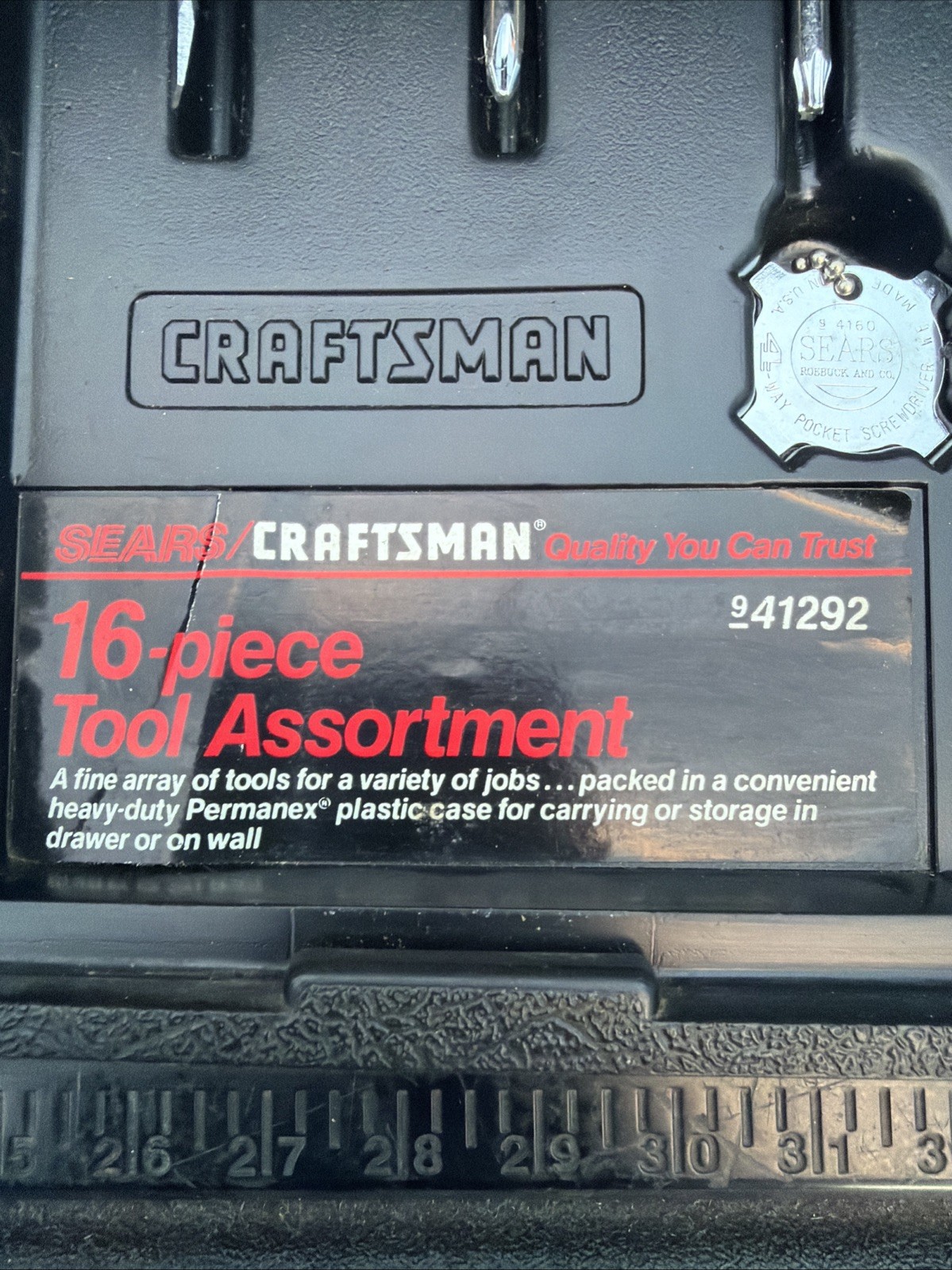 Rare Sears Craftsman USA Nos 16pc Homeowners Tool Set 41292 Permanex Carry Case