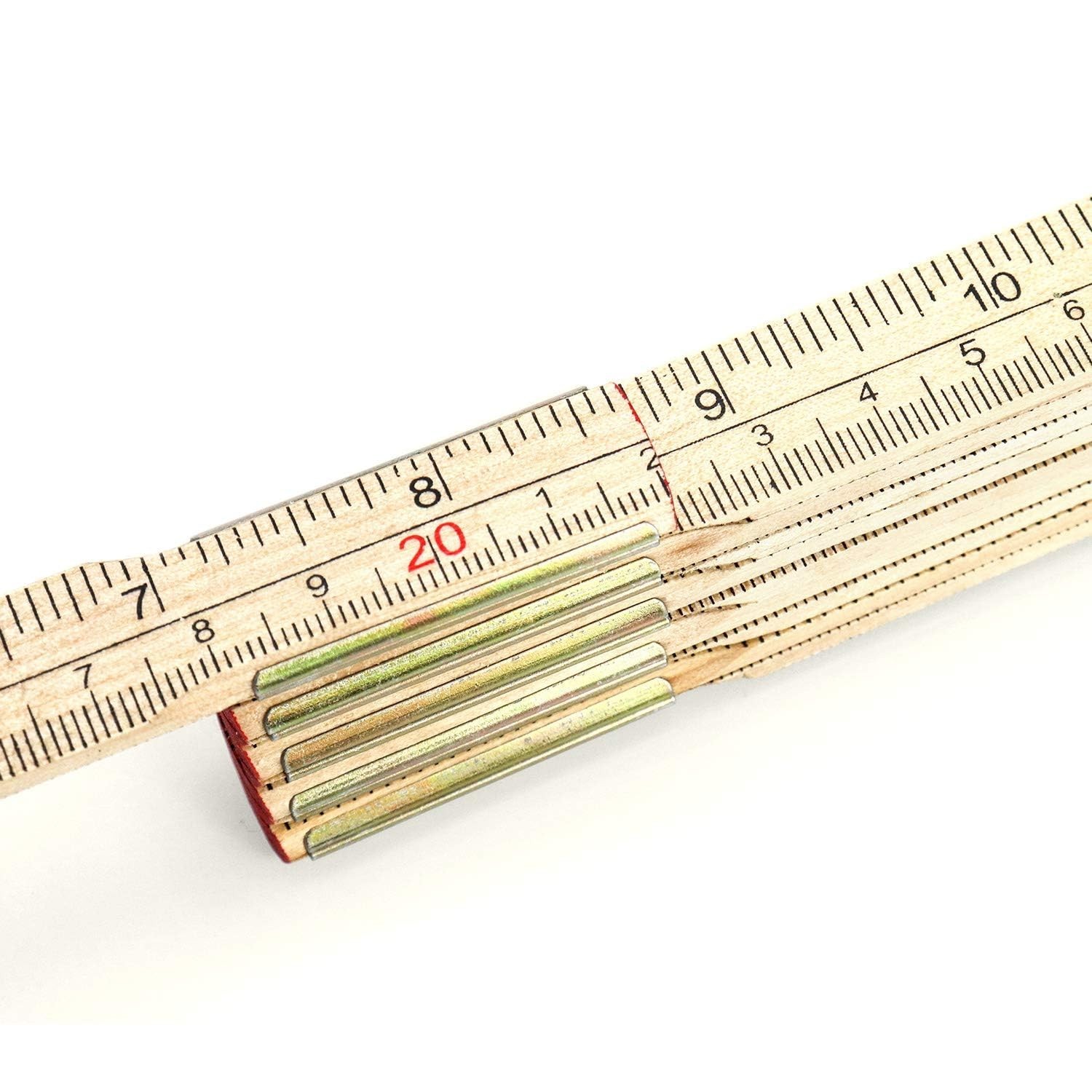 6 FT 6 Inch Folding Wooden Ruler Birch Wood with Metric and Imperial Measurem…