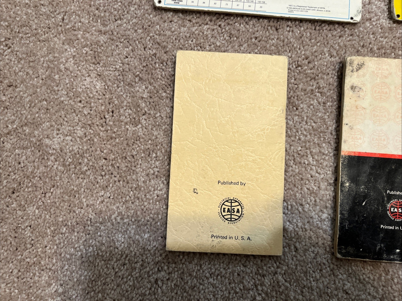 Vintage Electrician Pocket Reference Material. 3 Books and 2 Slide Cards