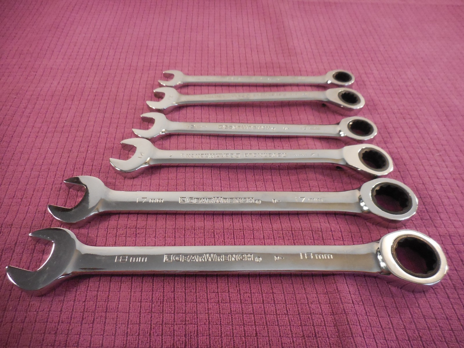 GearWrench 6 PC Ratcheting Combo Wrench(2 Reversible) 11 12 13 14 17 + 18mm GW6