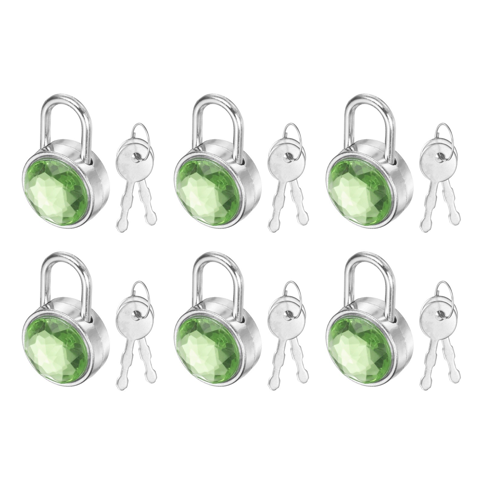 6Pcs Mini Diary Padlock, Small Diaries Lock with 2 Keys Light Green