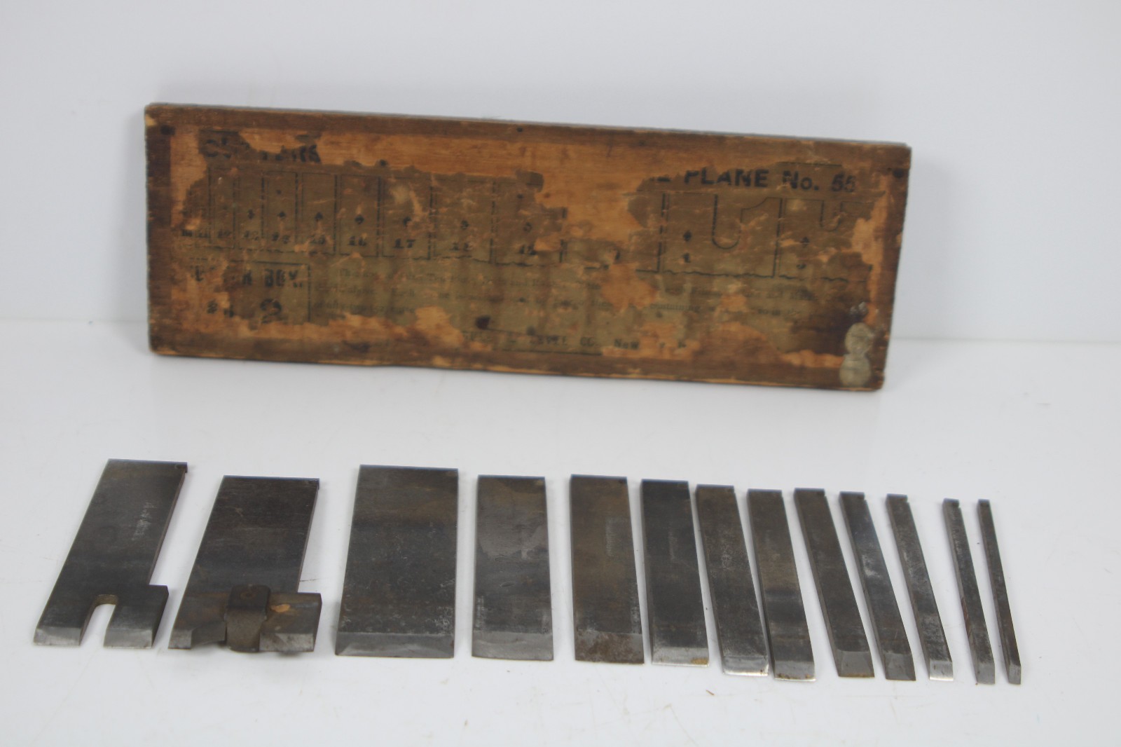 Antique (13) Stanley No. 55 Combination Cutters in Box #2 Inv#JB53