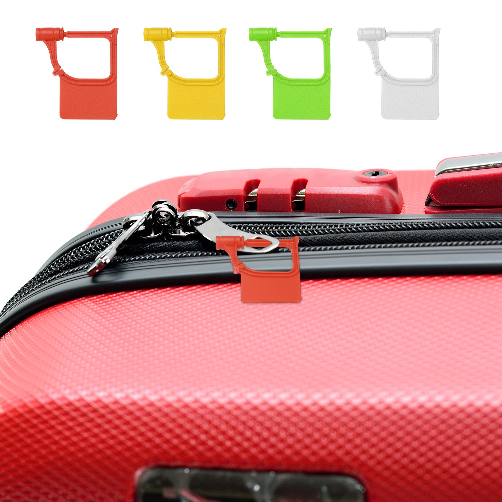 100Pcs Plastic Padlock Seals Tags – Blank Disposable Tamper-Proof Tag, Red
