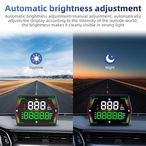 HUD Head Up Display for Car Speedometer – MPH KM/H – Overspeed Alarm