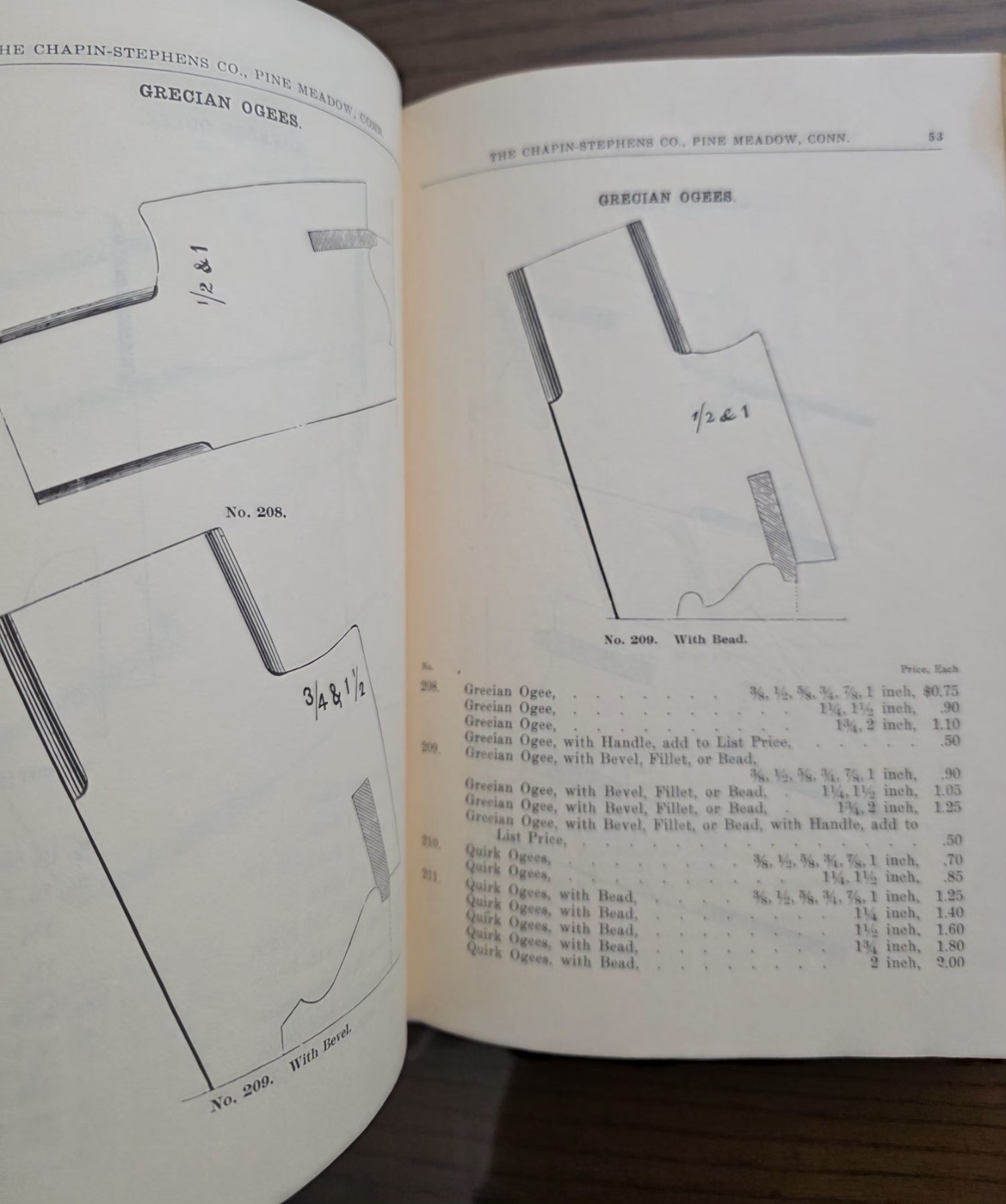 1975 Reprint Chapin-Stephens Co Catalog No. 114 Woodworking Tools Planes Rules