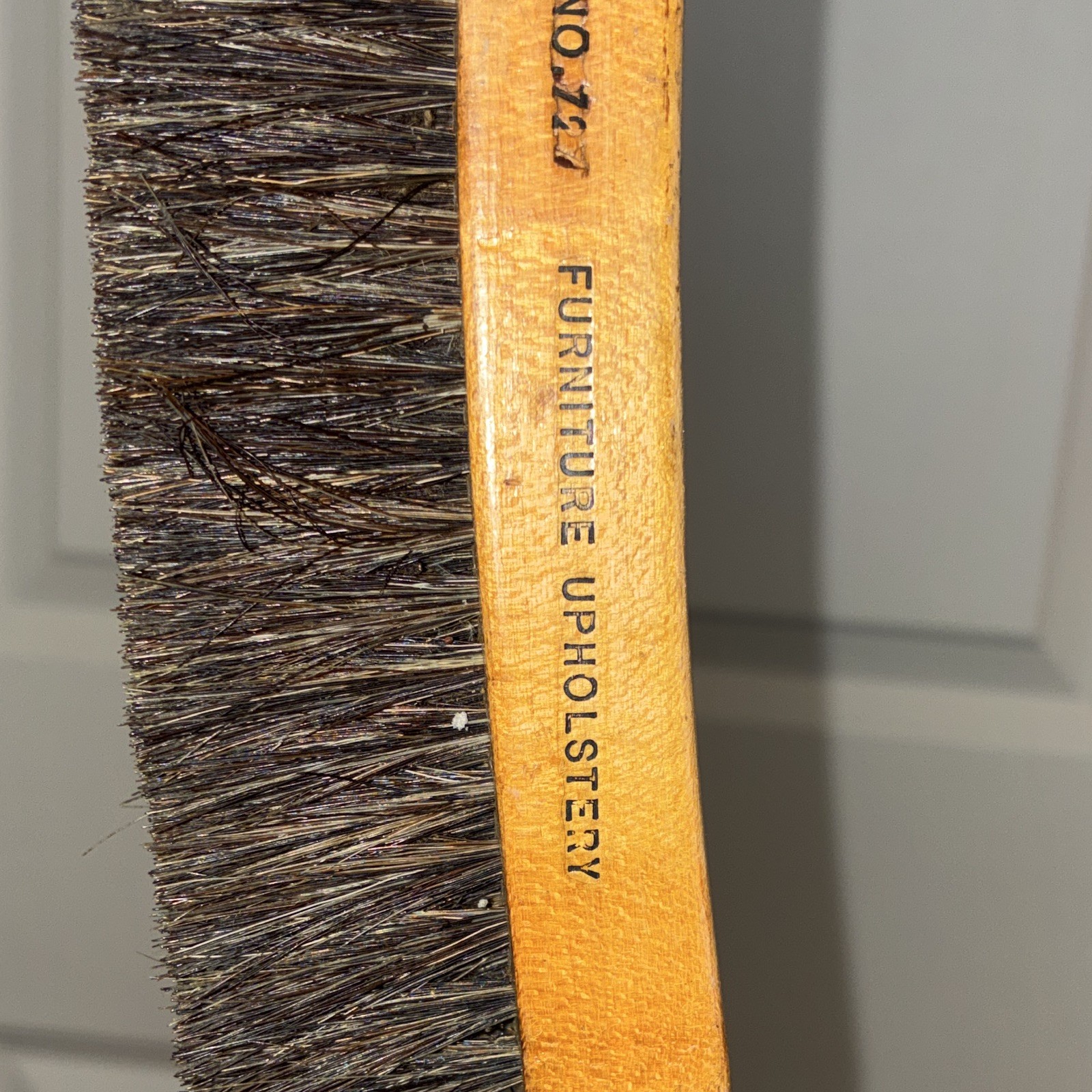 The Handy Man No. 277 Furniture Upholstery Brush, Wood Handle, Hanging Ring