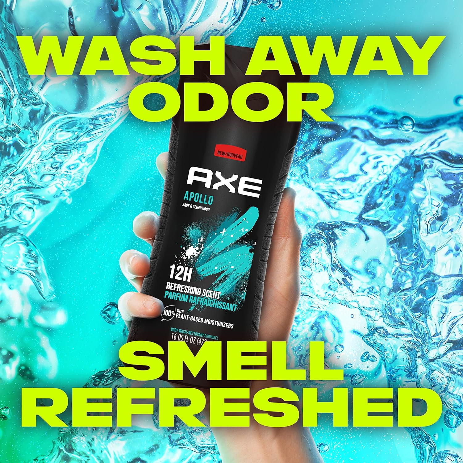 AXE Sage & Cedarwood Body Wash Apollo 4 Count for Long Lasting Freshness Men’S B