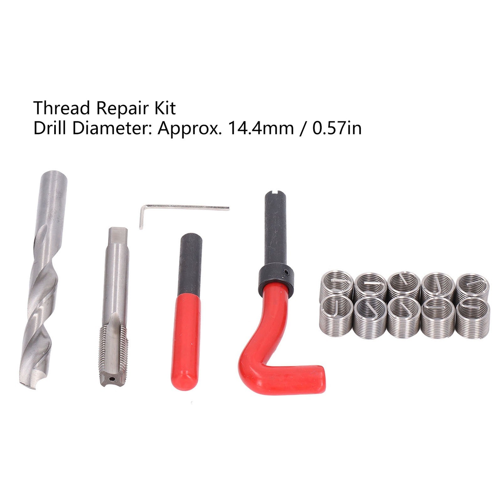 15Pcs/Set Thread Repair Kit Insert Compatible Hand Tool For Auto Repairing
