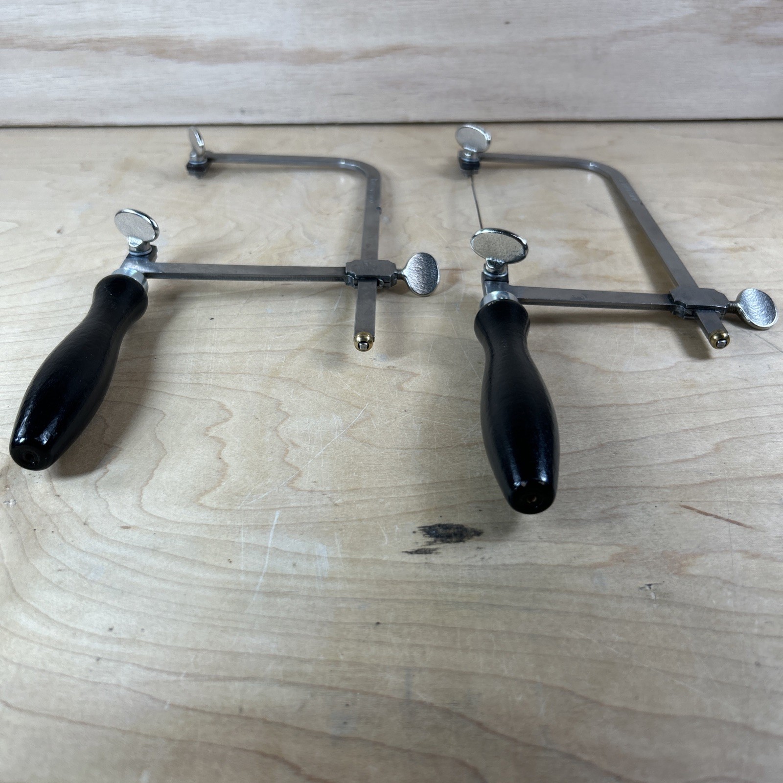 Lot of 2 ASIC Vintage Jewelers Adjustable Coping Saw Wood Handle Made In Germany