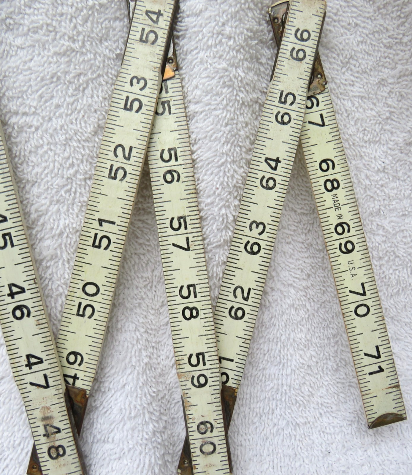Vintage REVERE Folding Wooden Ruler USA 6 Ft, White and Black