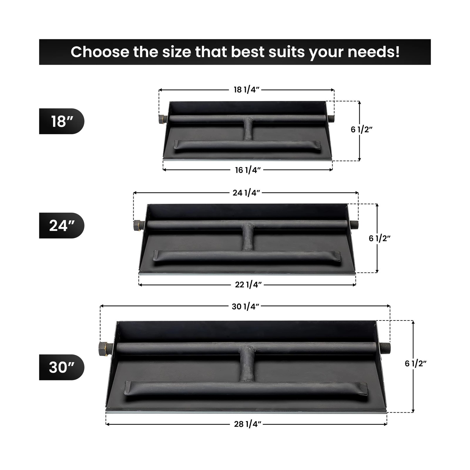 22 Inch NG Gas Burner Pan with Connection Kit for Fireplace Logs