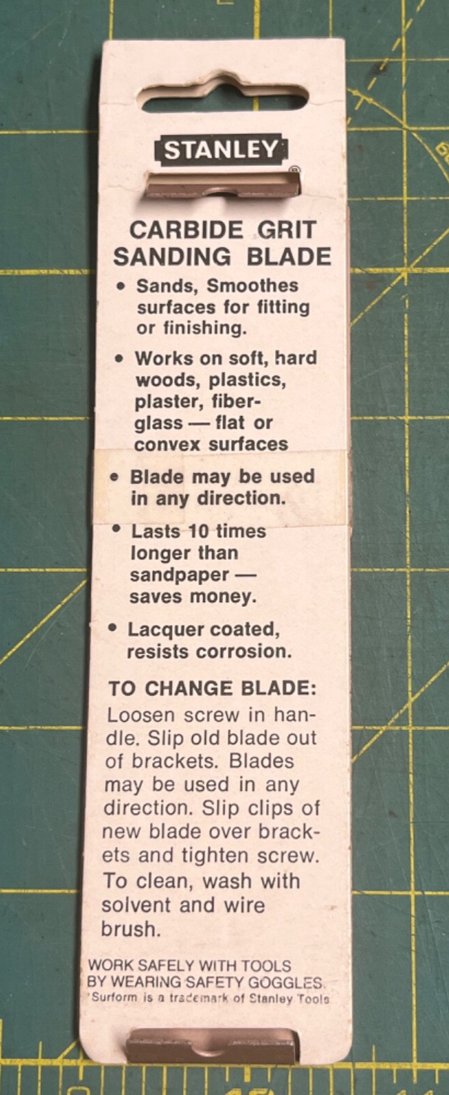 Stanley Carbide Grit Sand Blade 5 1/2 Coarse 80 Grit Pocket Surform Plane 21-433