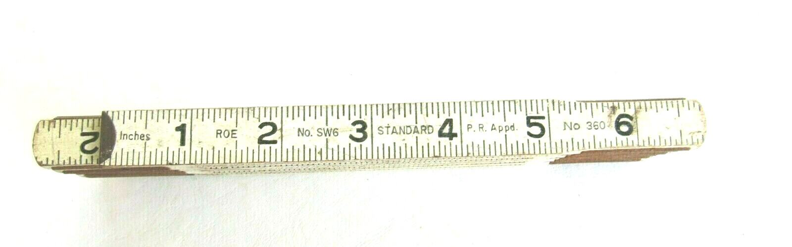 Vtg ROE STANDARD No. 360 SW6 72-Inch Wooden Zig Zag Rule. Made in U.S.A. Used.
