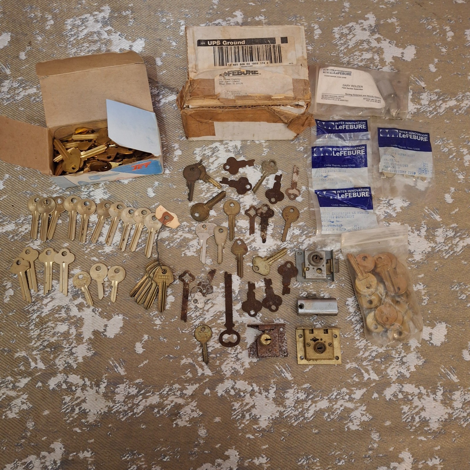 Vintage Key Blanks Lot LeFebure Curtis Yale JET Taylor Safe Deposit Box Locks