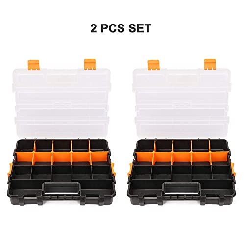 Tool Box Organizers, Interlocking Black Small Parts Organizer for Fasteners,