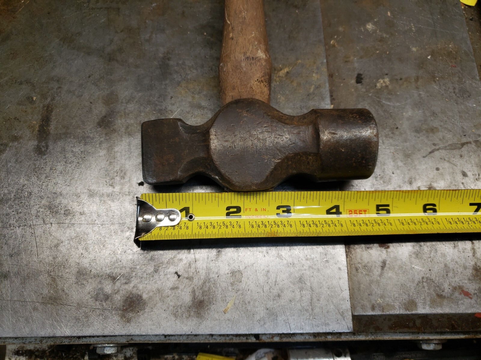 VINTAGE 1 POUND 14 OUNCE BLACKSMITH’S CROSS PEIN HAMMER