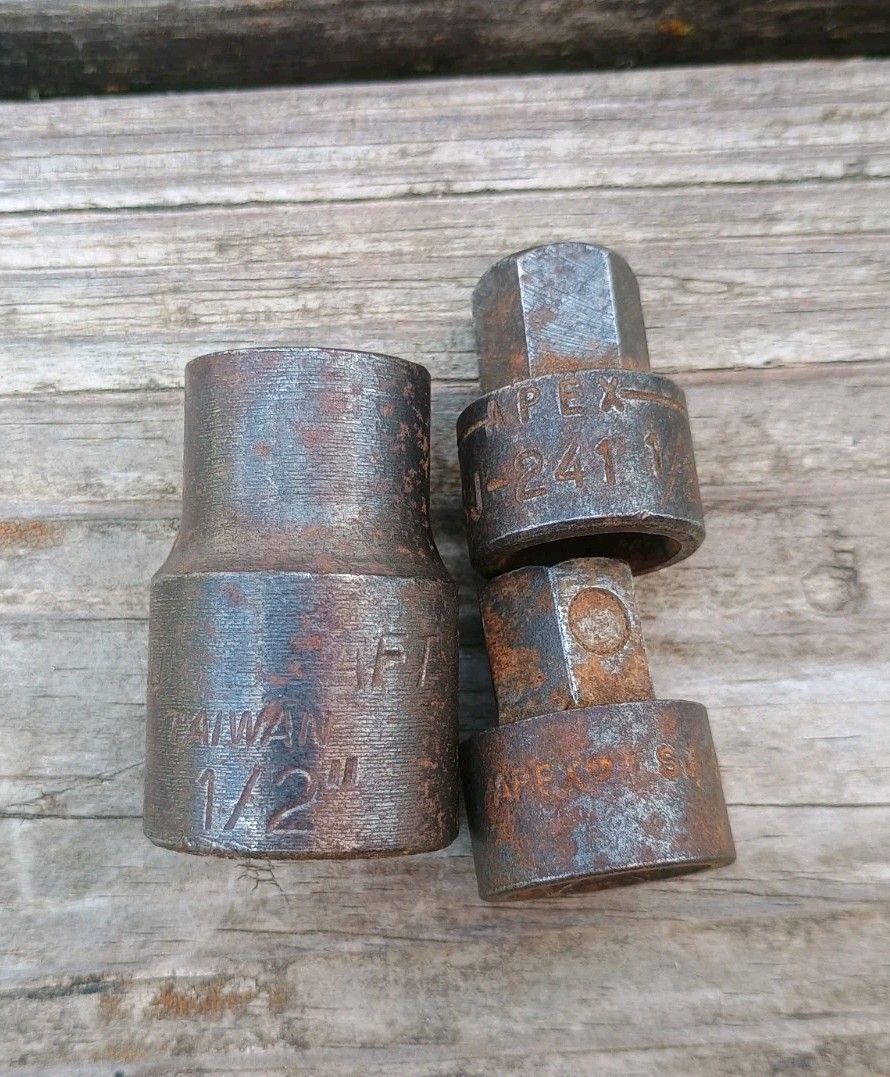 2 Vintage Apex Impact Socket Adapters 1/2″ & 9/16″ w/ Duracraft Adapter 1/2″ D