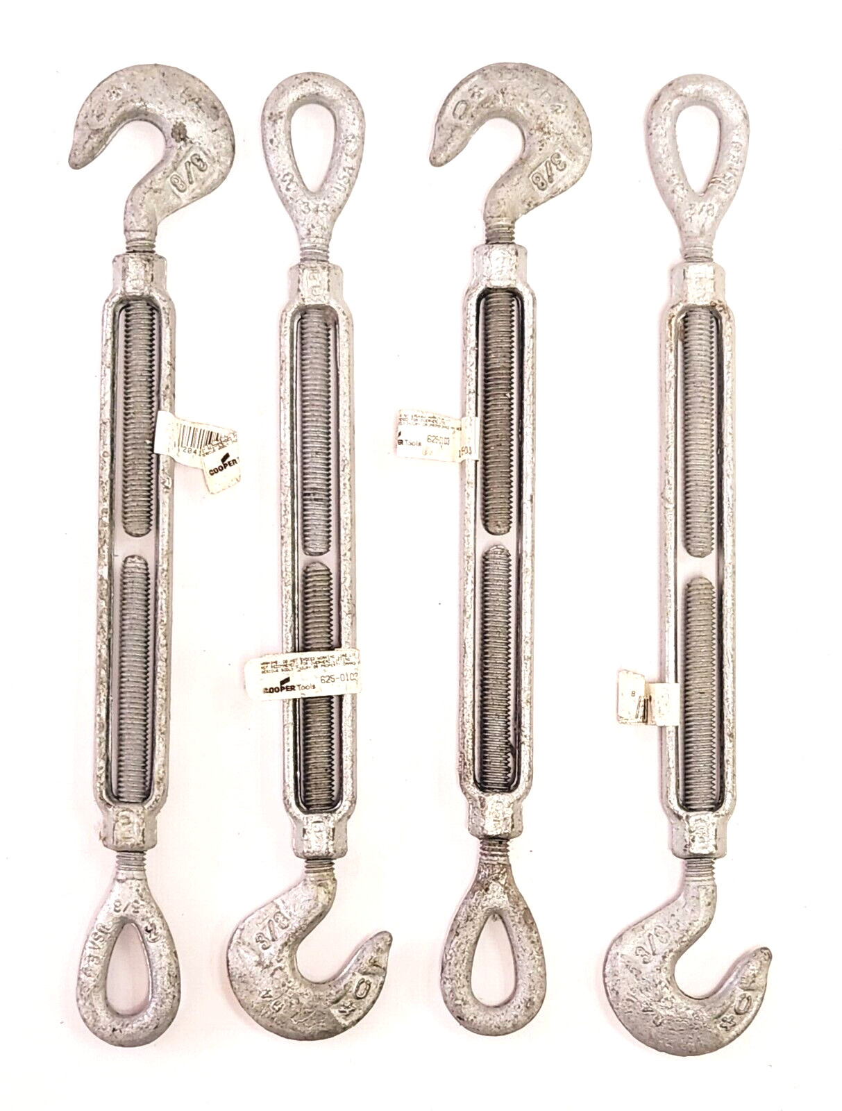 COOPER 625-0103 EYE & HOOK 3/8-16×6″ TURNBUCKLE, GALVANIZED (4PC_NEW)