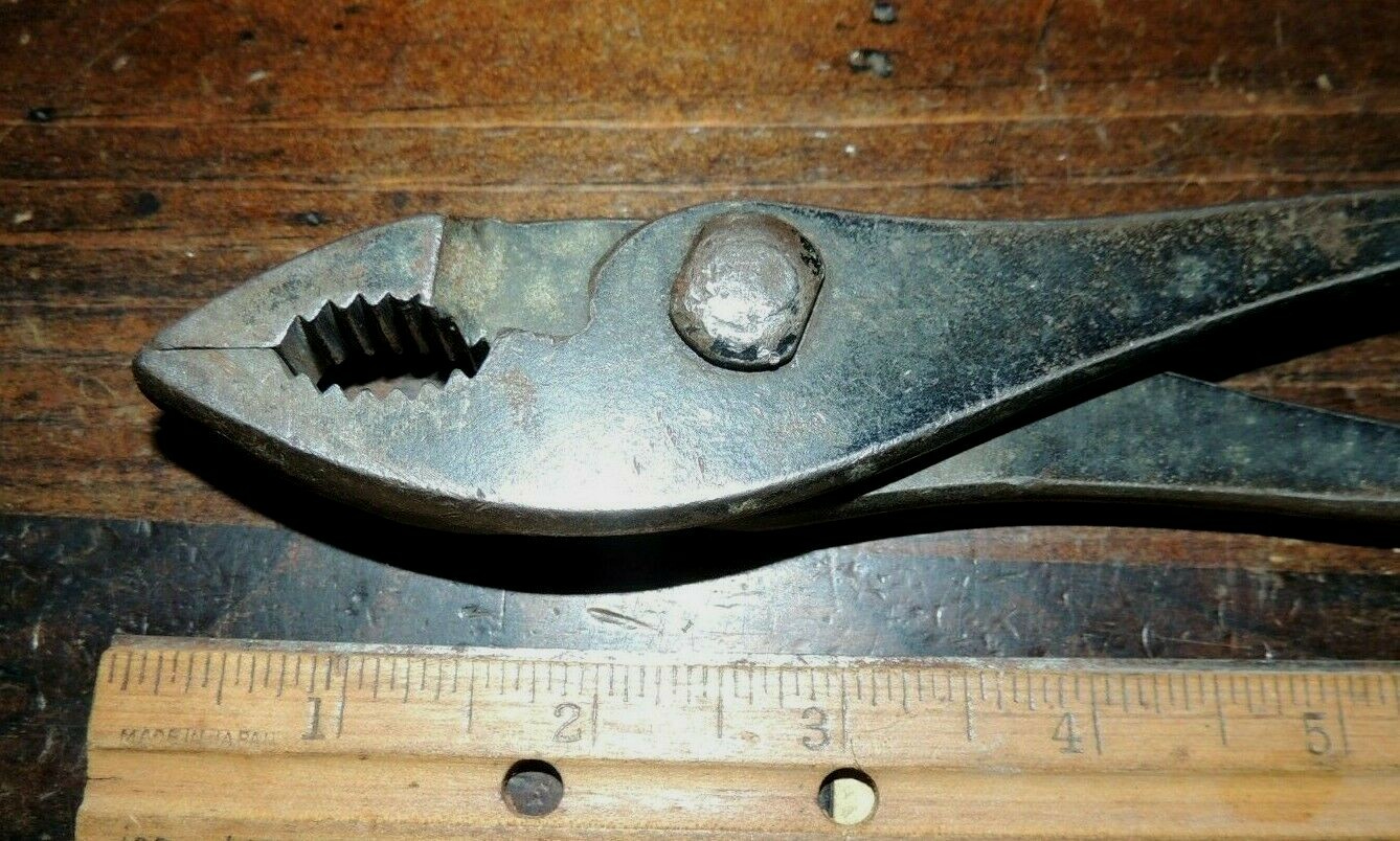 VTG 10″ JP Danielson SLIP-JOINT PLIERS, BLACK OXIDE FINISH, HERRINGBONE GRIP