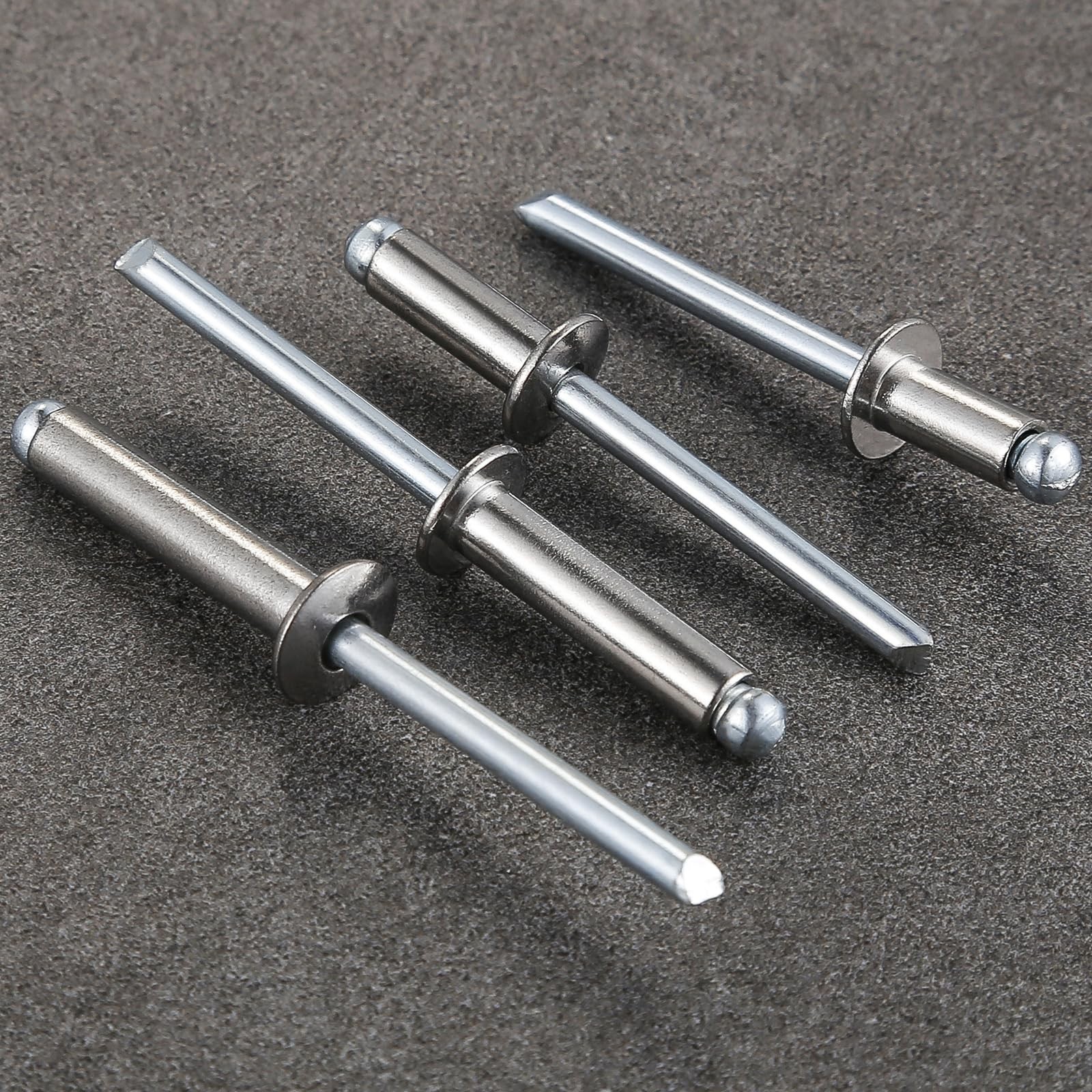 Wensilon (250Pcs) 3/16″x3/8″ stainless steel blind pro Rivets,Steel handle an…