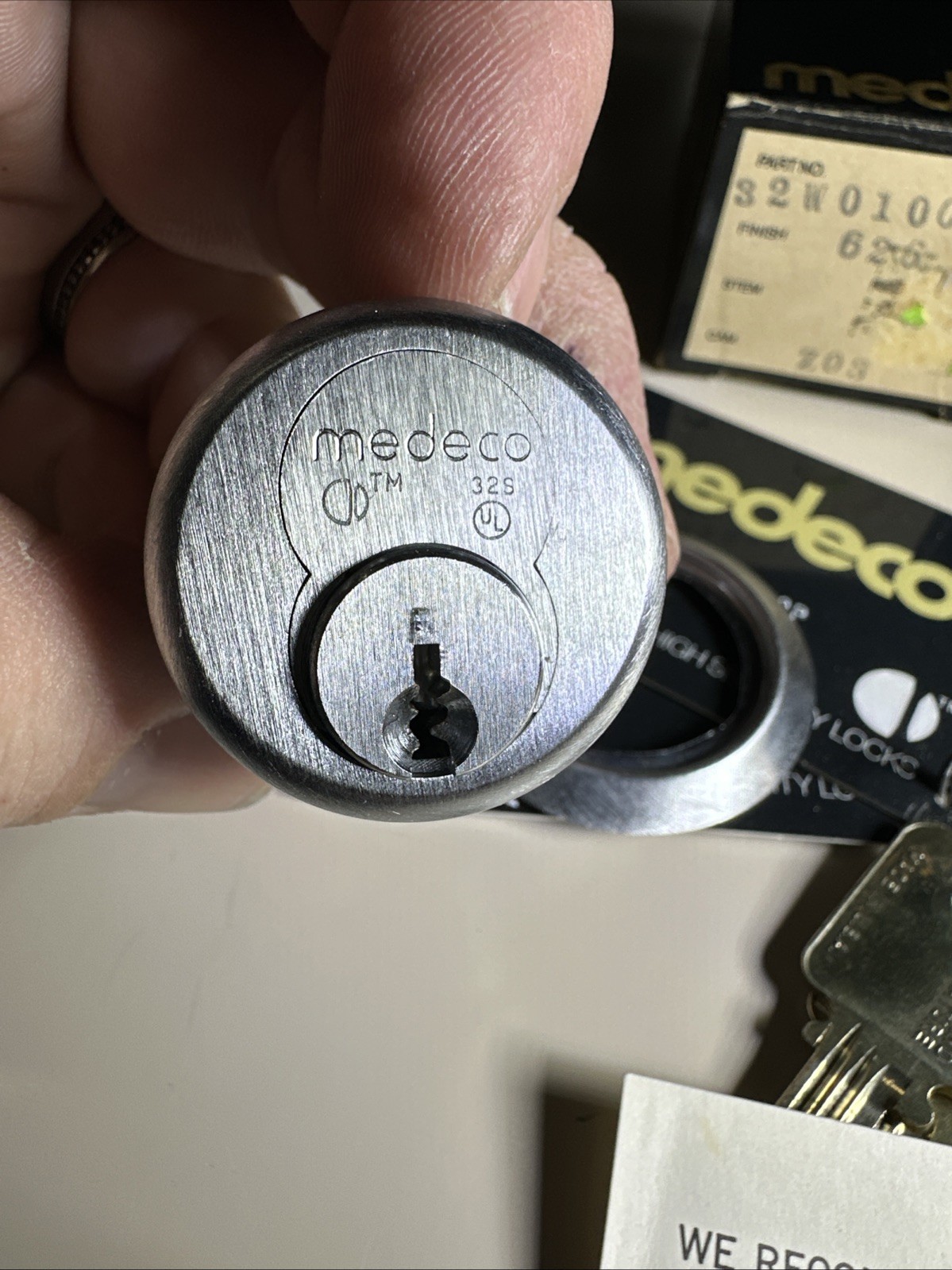 NOS Medeco LFIC Core & Housing, 2 Operating Keys and 1 Control Key W/Dupl Card