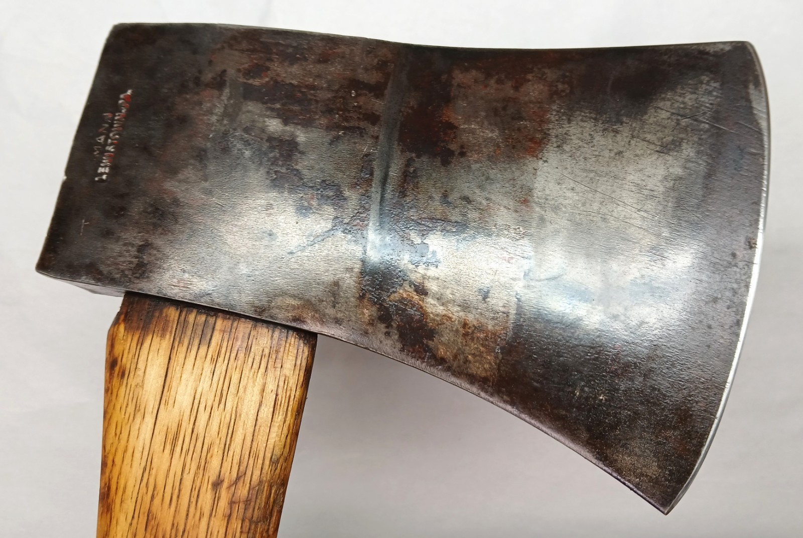 Axe, Vintage True American, Mann Single Bit Axe, 4-7/8′ Wide Bit, 34-3/4″ Long