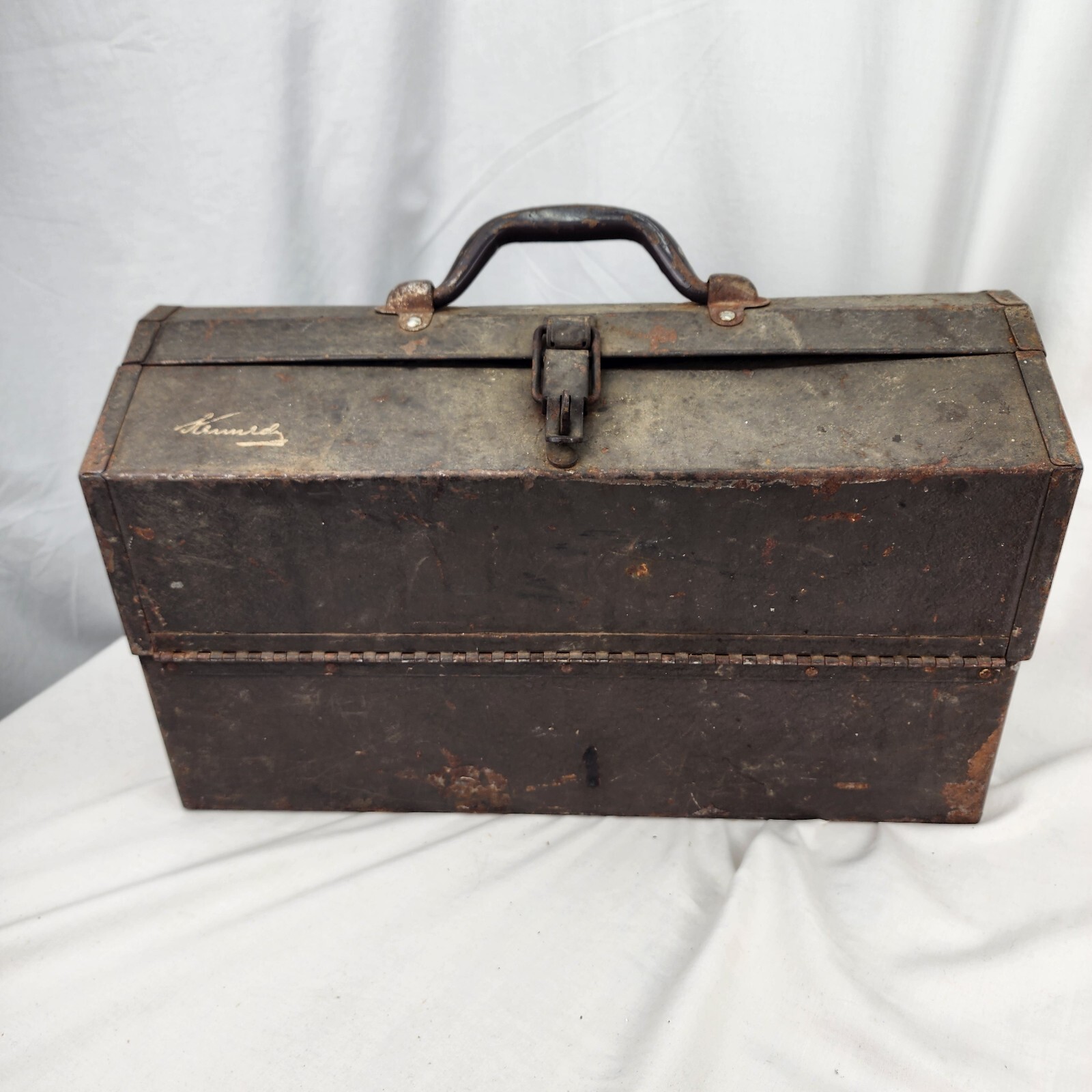 Vtg Kennedy Kits Cantilever Tackle Tool Box With Electricians Stash Lot HEAVY
