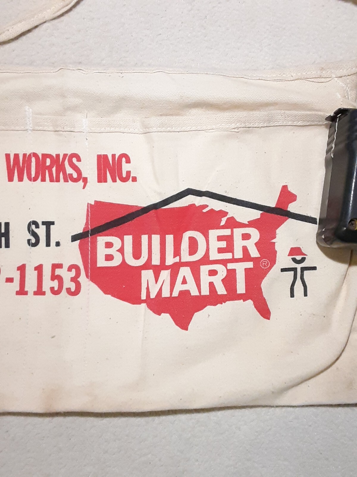 FREDERICK BRICK WORKS INC BUILDER MART CARPENTERS NAIL POUCH WORK APRON UNUSED