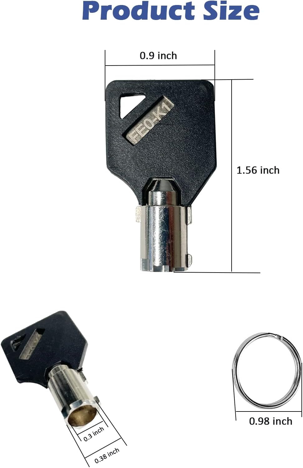 OTREE Elevator Key, FEO-K1 Fire Service Key Recall Reset Keys,Copper,Black/Silve