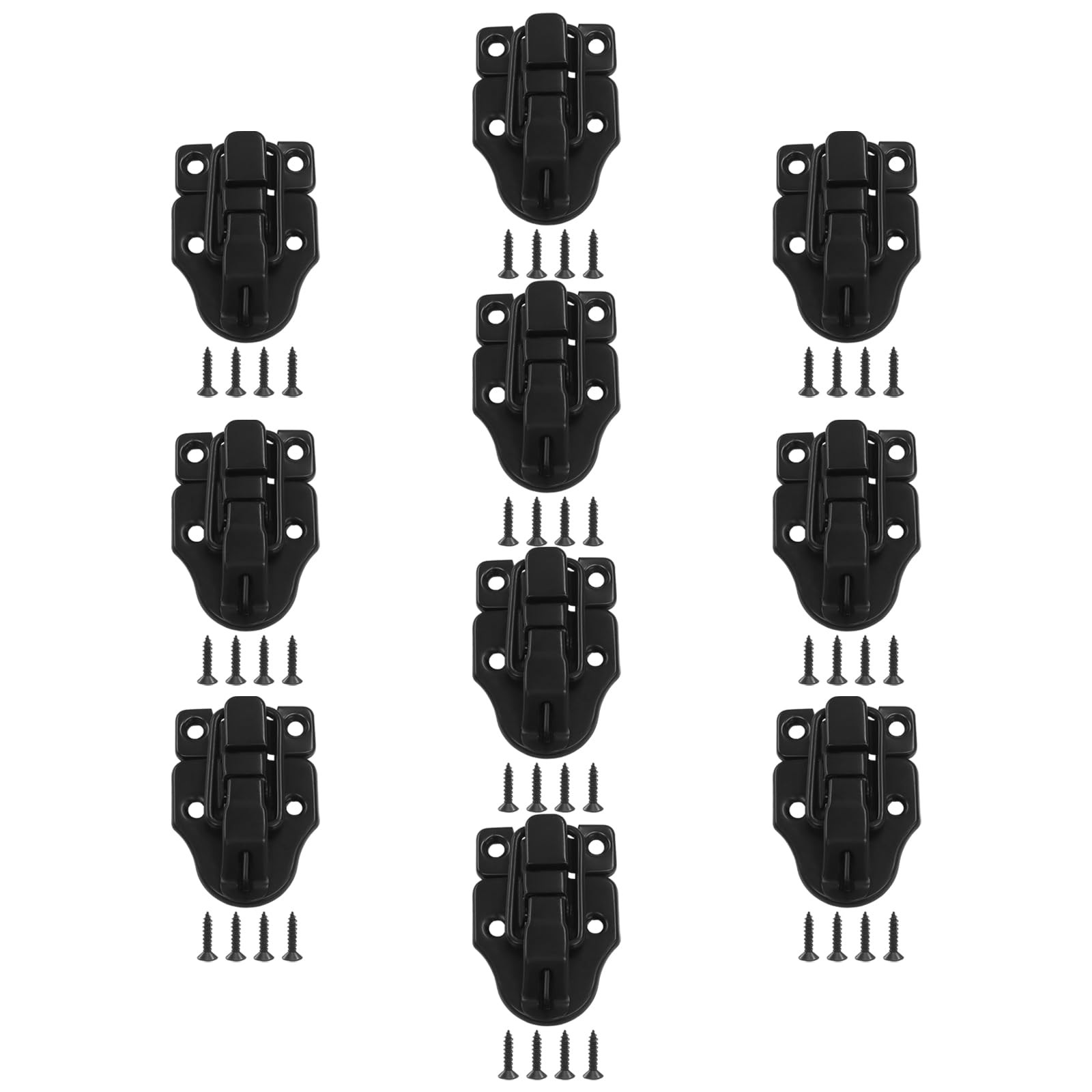 10 Pack Timeproof Toggle Hasp Latches, Black Lock Replacement Classical Buckle..