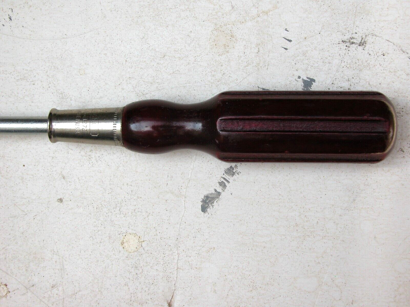 Vintage Stanley Slot Screwdriver 12″ 18″ Wood Handle standard square tip NOS