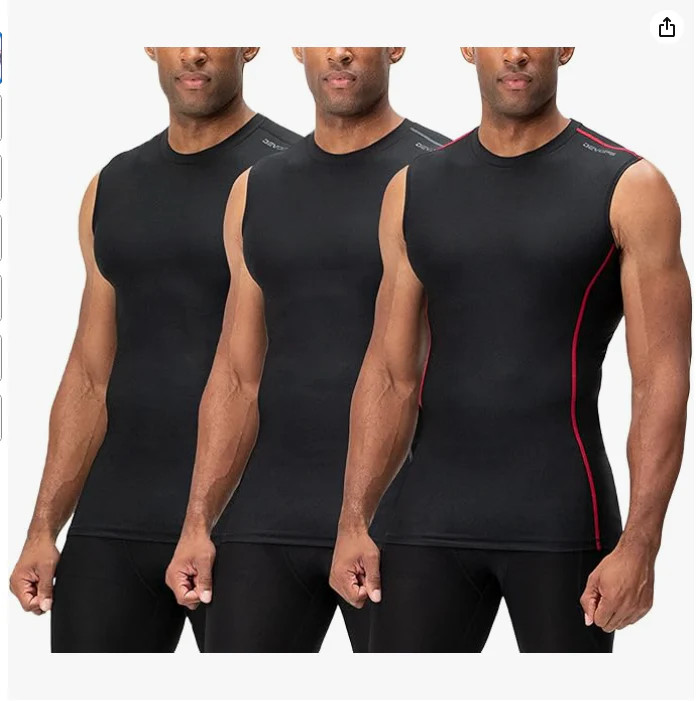 DEVOPS 3 Pack Men’s Athletic Compression Shirts Sleeveless
