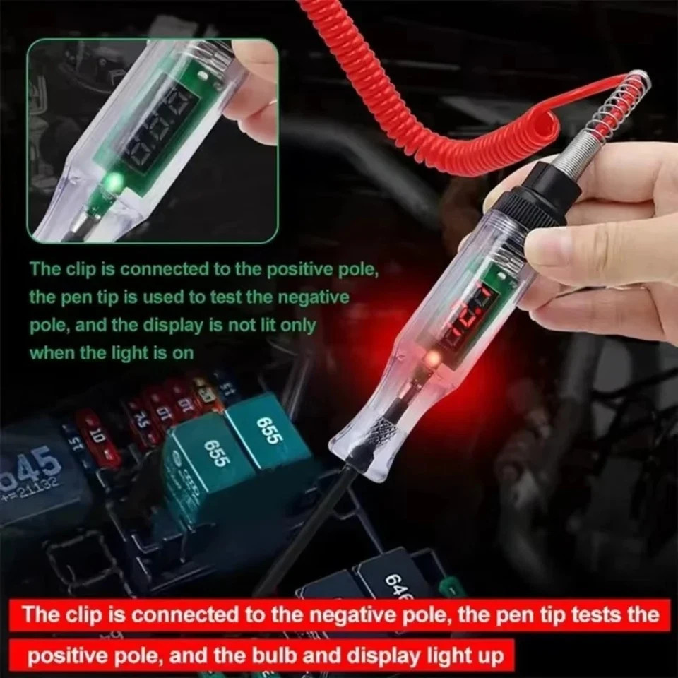 Probador De Corriente Electrica Automotriz Fusibles 6-12V Con Luz Indicadora New