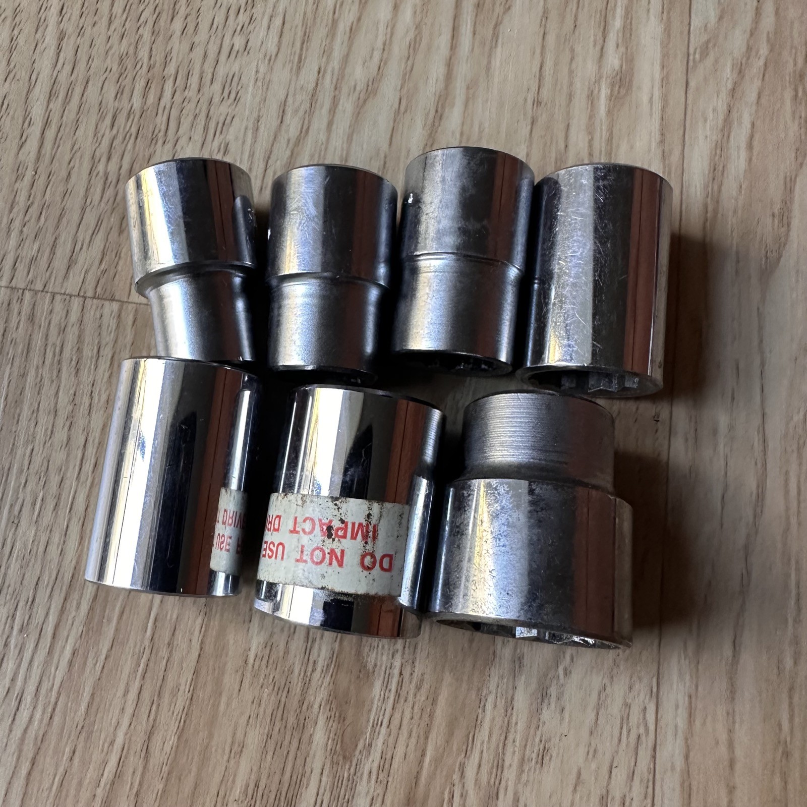 Set of 7x vintage Australia 15 series Sidchrome 7/16 – 7/8 AF 1/2″ dr sockets