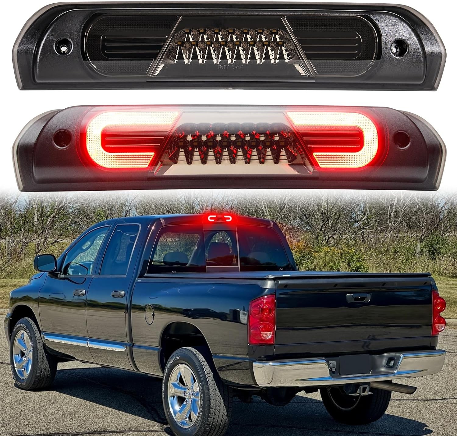 LED Third Brake Light Compatible With 2003-2009 RAM 1500/2500/3500 F1-Style R…