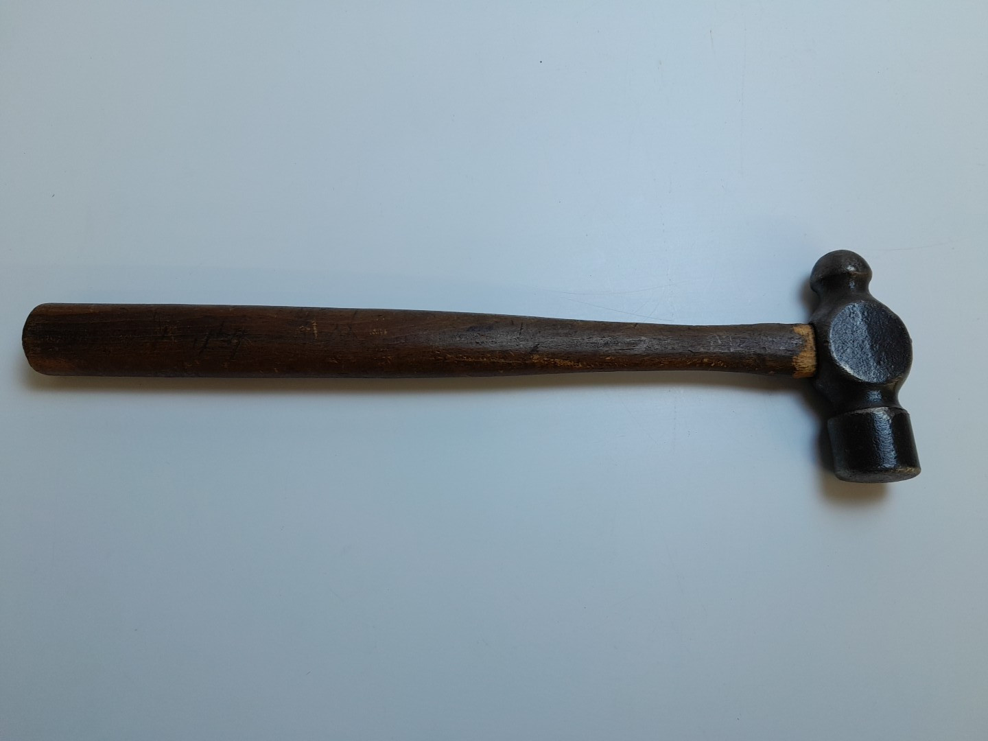 Vintage Unmarked Ball Peen Hammer 14 Oz Wood Handle Machinist Tool