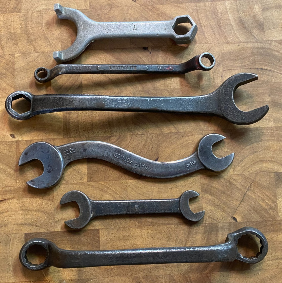 Vintage Ford, Lectrolite Tru-Fit, and Other USA Made Wrenches, Lot of 6