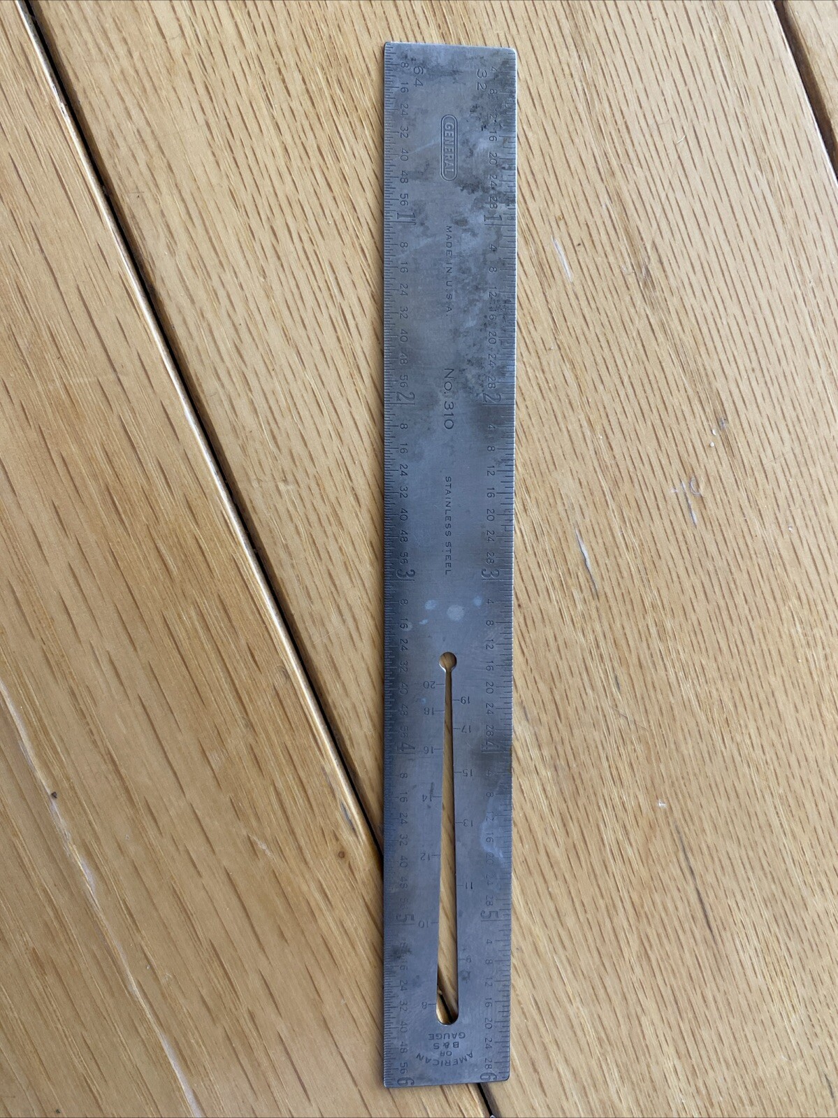 Vintage General Ruler American OR B&S Gauge No 310 Tempered Steel Made in USA