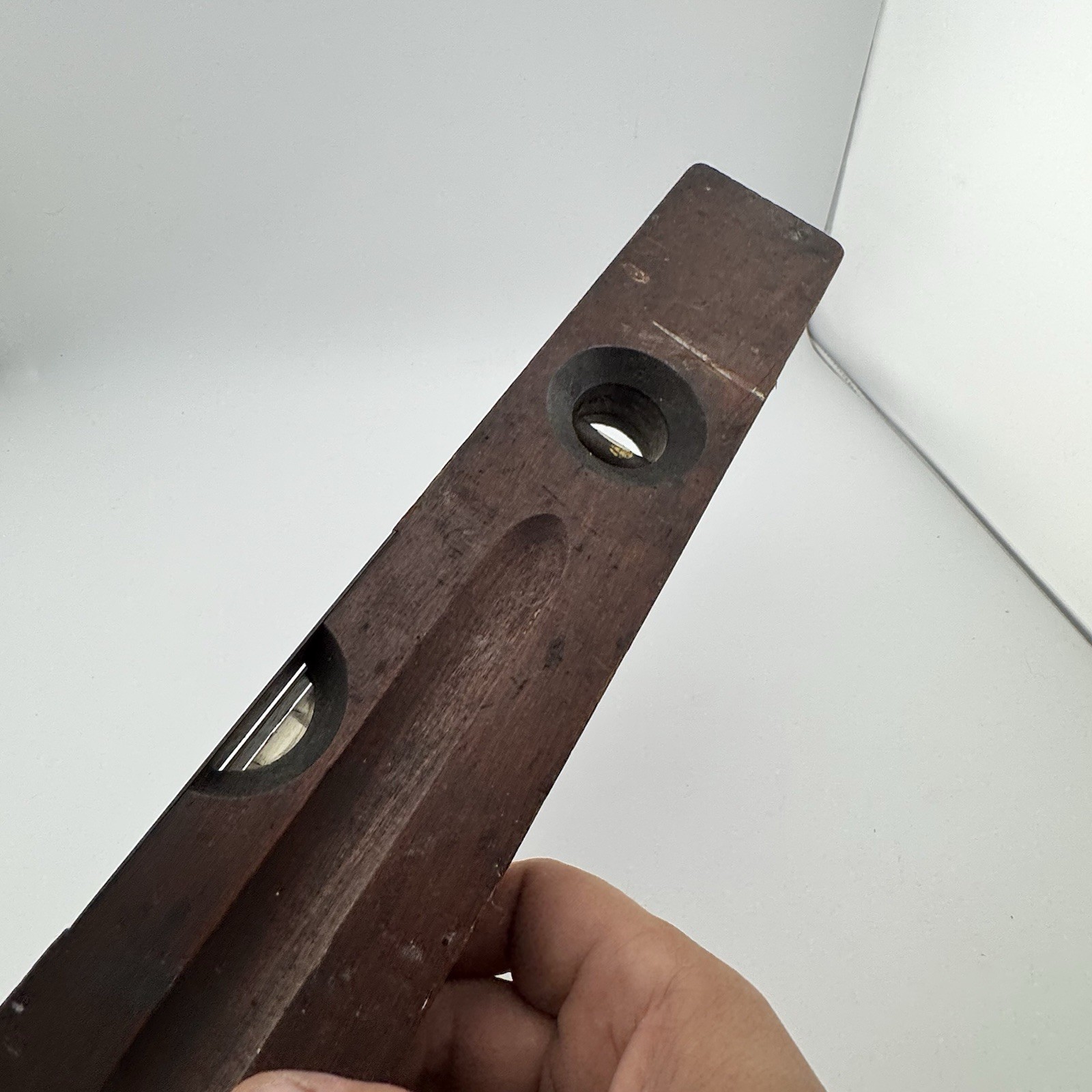 Vintage Stanley No 104 Wood Brass Carpenter Level New Britain USA Old Hand Tool