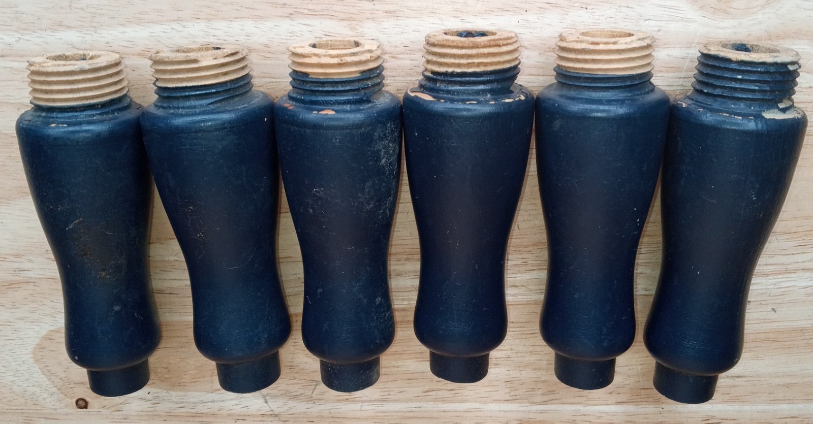 Vintage Stanley Wooden Tool Handles Blue NOS 3-5/8” Replacement Lot