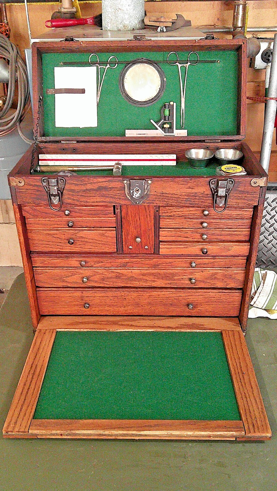 VSRY RARE 1920 11 DRAWERS STAR NATIONAL Tool Chest Oak Machinists