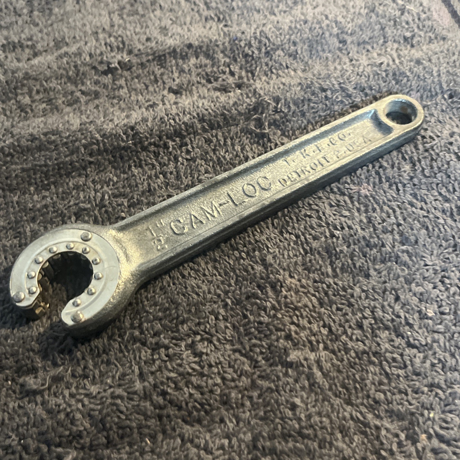 Vtg Cam-Loc Wrenches T.K.F Co Detroit 1/2″ Single & 5/8″X3/4″ Double Open