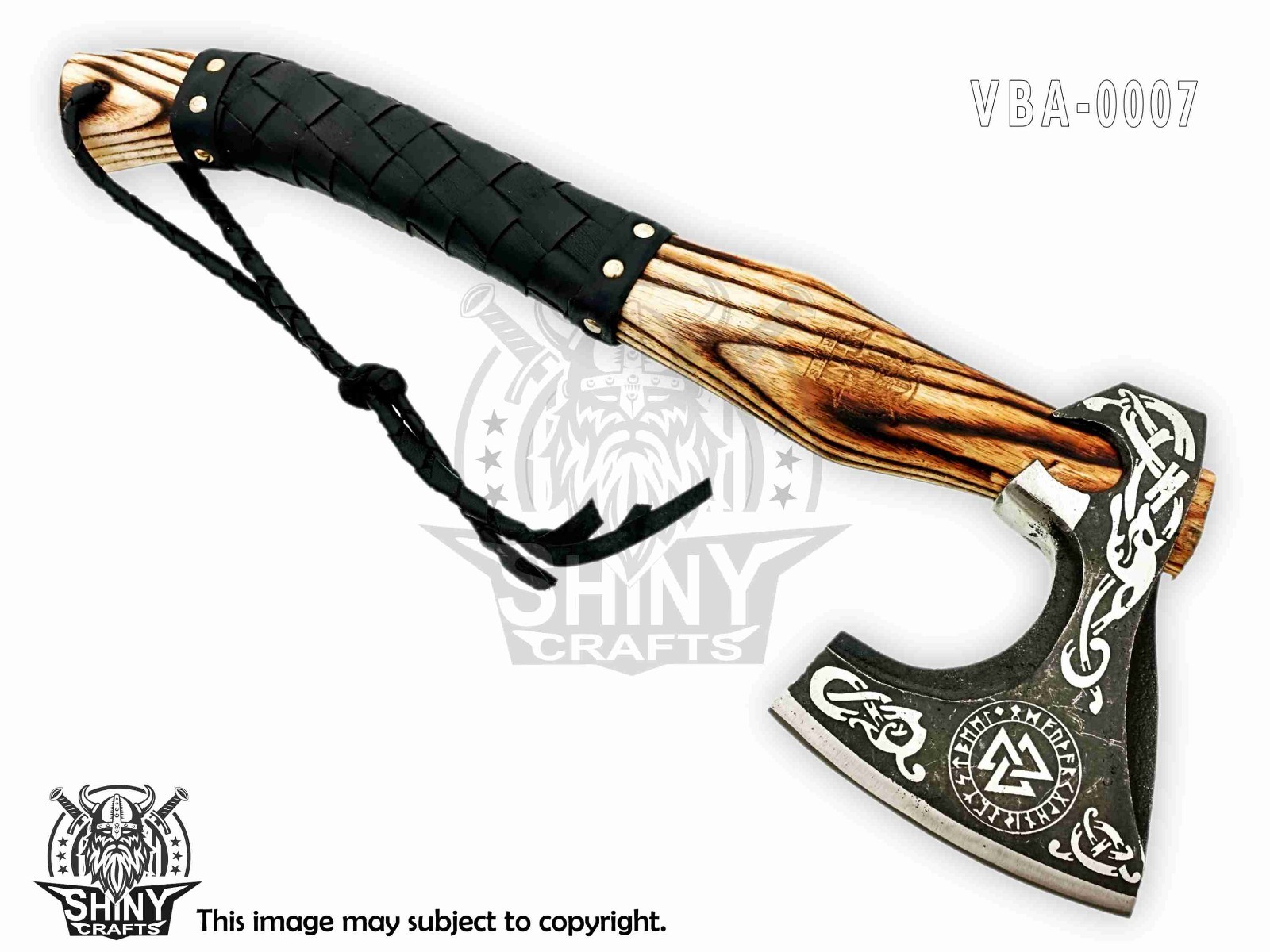 Handmade Valhalla Wolf ,Vegvisir Axe,Viking Axe, Valentine’s Day Gift Axe VBA-07