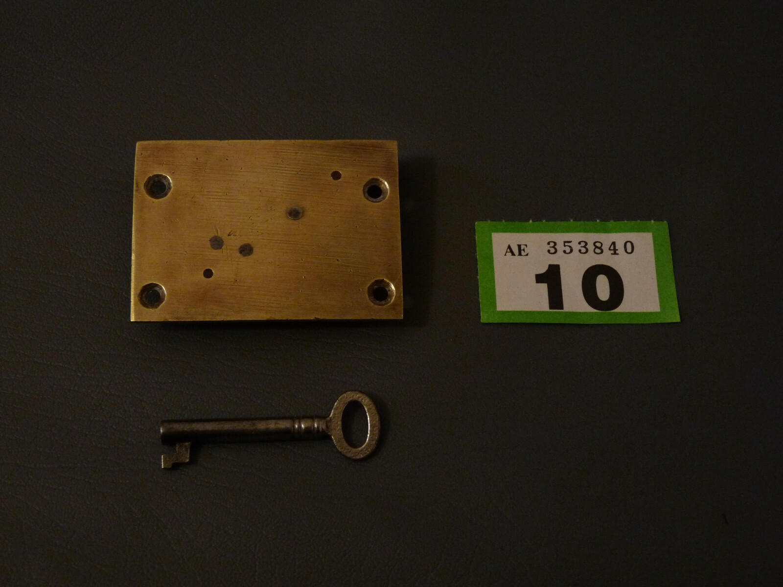 SOLID BRASS DRAWER LOCK – 63mm x 14mm x 45mm – EXCELLENT CONDITION